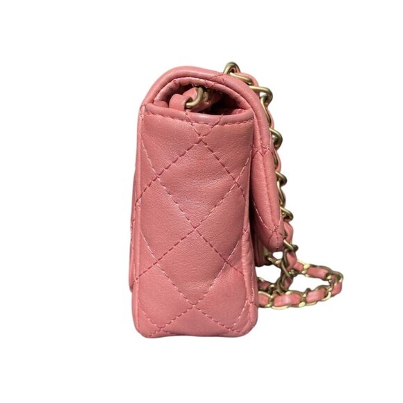 RARE Authentic CHANEL Lambskin Quilted Precious Jewel Mini Flap Bag Pink - Picture 7 of 16